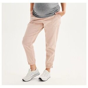 Sonoma Maternity Ankle Zip Chino Pant Womens XS Beige Belly Panel Pockets‎ NWT